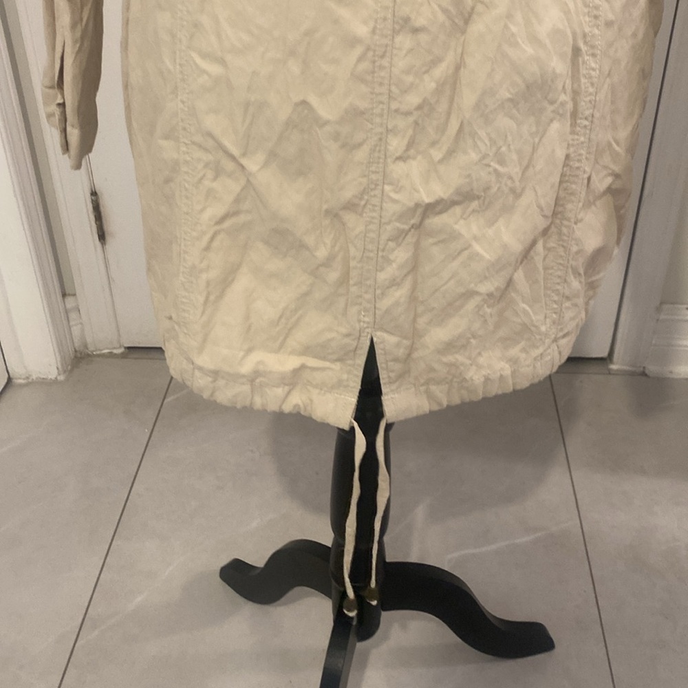 Point Zero (Nicole Benisti) hooded Utility Jacket Cream Tan Size Large - Picture 7 of 17